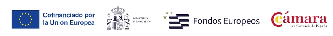 Cofinançat per la Unió Europea · Ministeri d’Hisenda · Fons Europeus · Cambra de Comerç d’Espanya